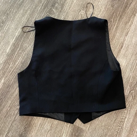 Zara tuxedo vest black button front medium - Picture 6 of 6